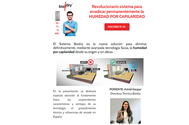 - Webinar. Revolucionario sistema para erradicar permanentemente la humedad por capilaridad