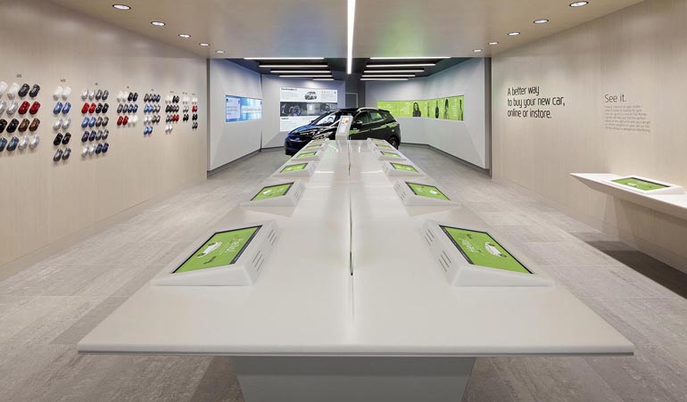 Hi-Macs combina funcionalidad y estilo en el showroom de Rockar Hyundai en Londres 