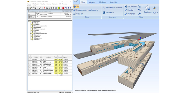 La nueva versión 5.1 de TCQ2000 incorpora un visualizador en formato IFC 